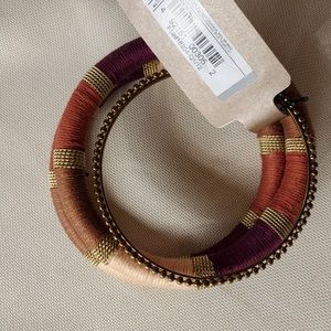 New Metal and cord bangle set